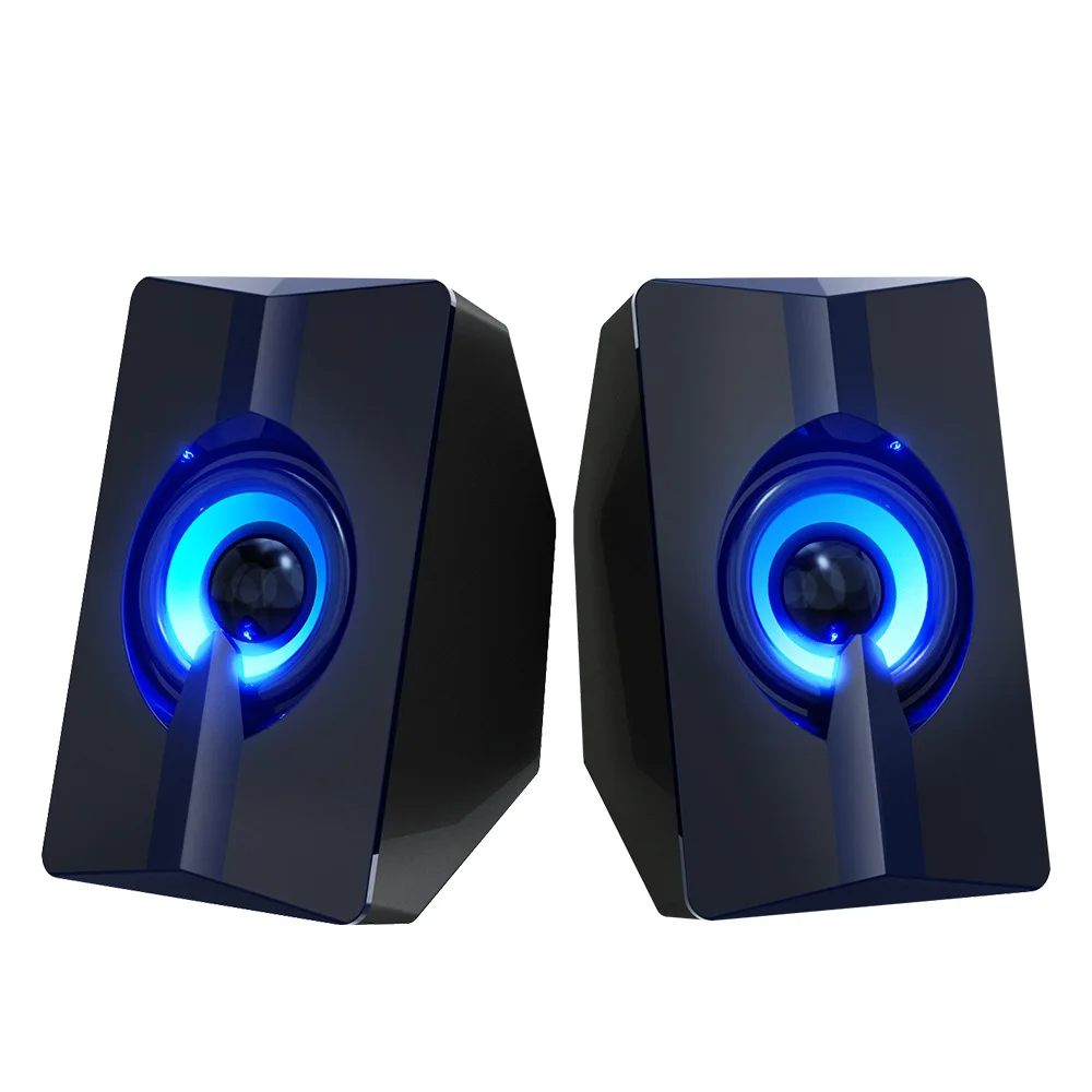 Stylish RGB Colorful Speakers 3.5mm USB 3D Stereo Wired Speakers for PC Computer