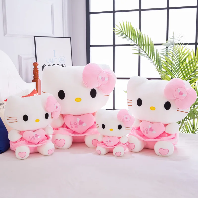 Cartoon KT cat plush toy hug doll Angel cat doll throw pillow girl birthday gift