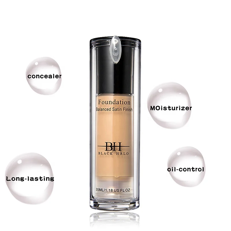 Vegan waterproof liquid balanced satin foundation mineral foundation