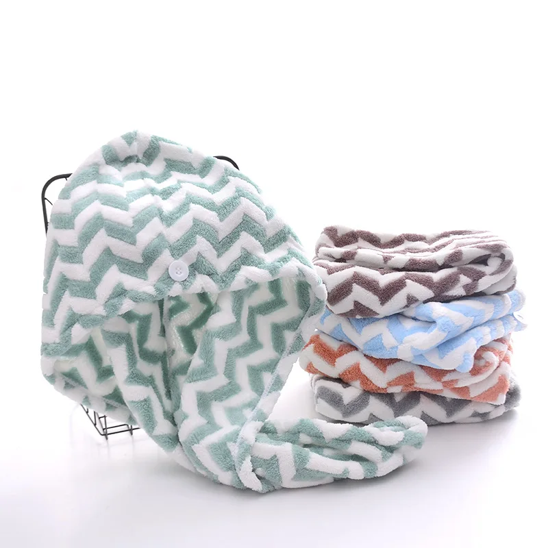 Wholesale Strong water absorbent quick dry microfiber hat hair turban wrapped towel for women