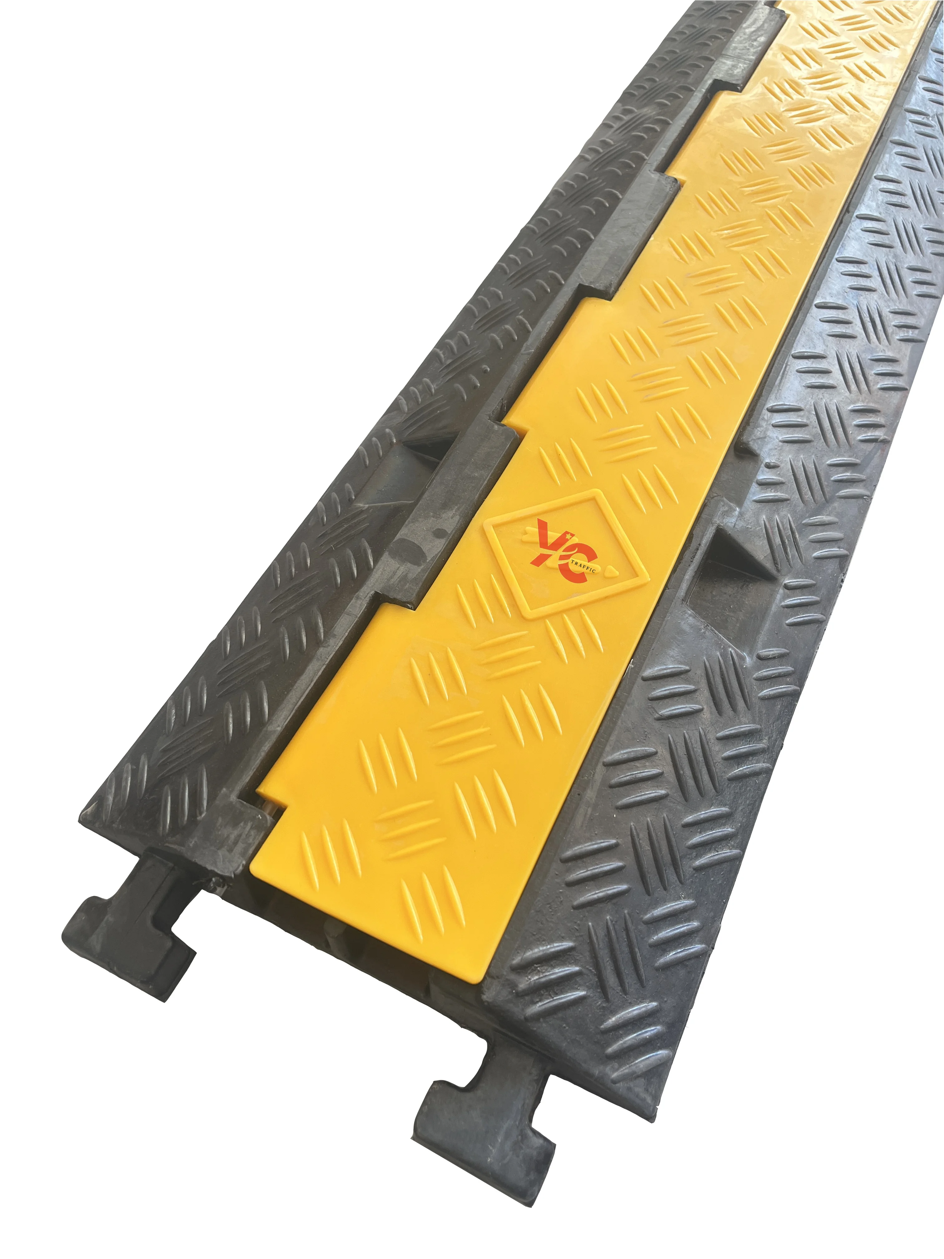 Hot sales custom outdoor limit parking 1 2 3 4 5 channel PVC plastic cable protector rubber speed hump