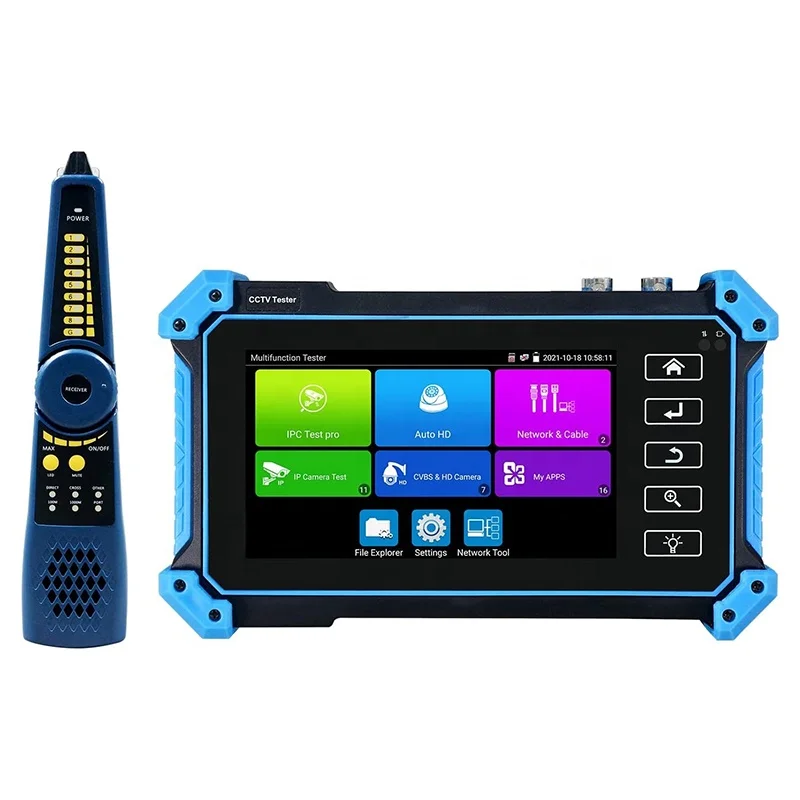 IPC5200C Plus CCTV Tester with Cable Tracer 4K IP CVBS CVI TVI AHD SDI 5-in-1 Android System Remote 5.4 inch CCTV Camera Tester