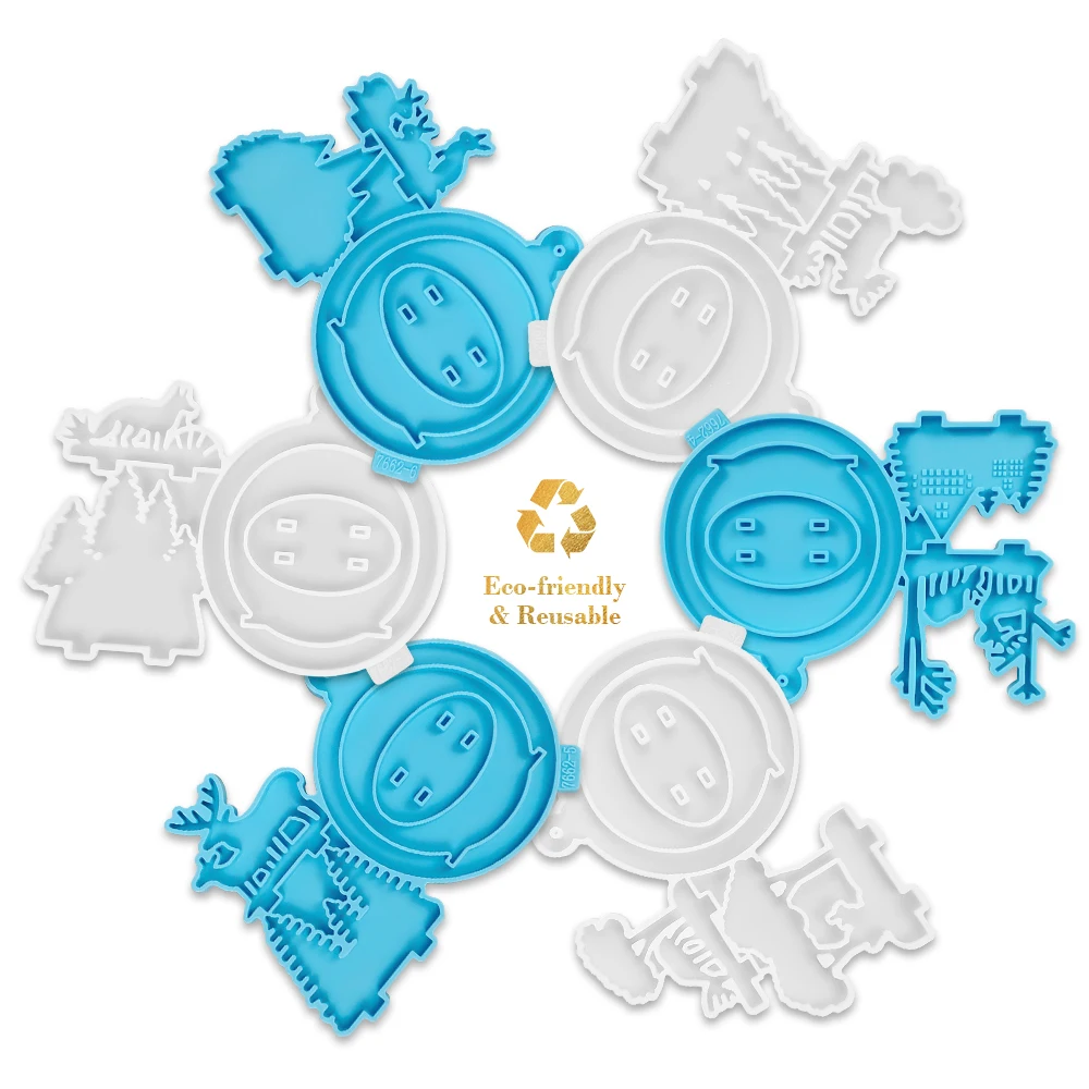 Christmas Elk Shaped Resin Mold Snowflake Letter Pendant DIY handmakING Crafts Silicone Epoxy  Resin Mold