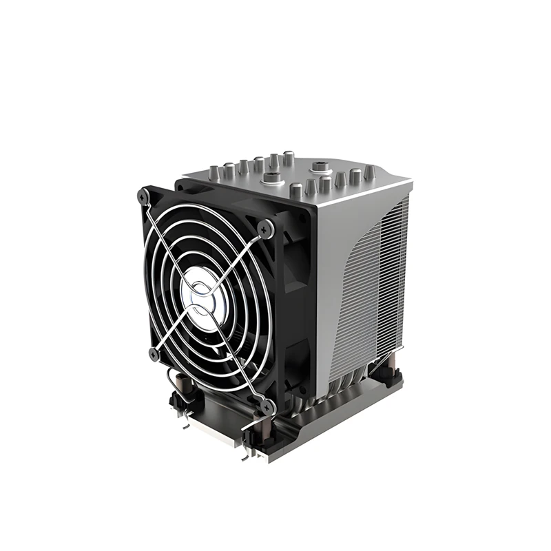 Xinhao Custom Lga4189 400w 4u Square Tower Fan Cooling Copper Base Aluminum Fin With 6 Heat Pipe  For Data Center Server Cooler