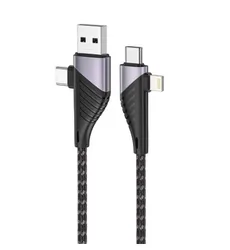 Fully compatible with 4 in1multi-head function New 5A data cable fast charging Multifunction PD fast charging 2-in-1 data cable