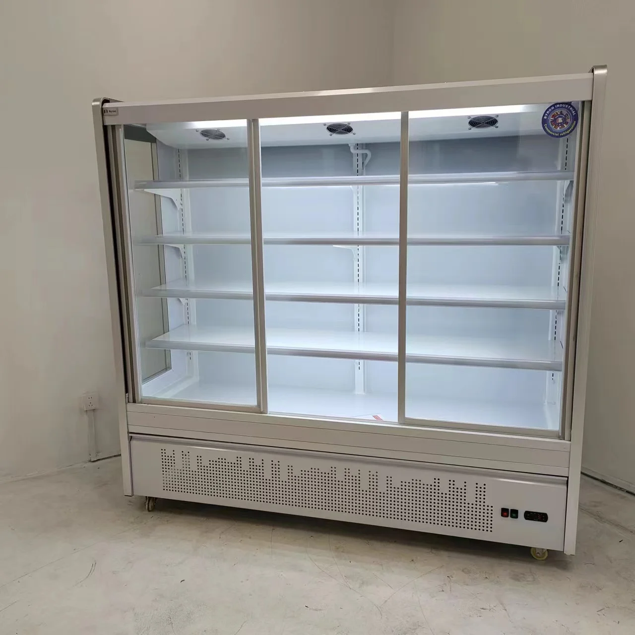 Thick Screen Printing Price Cooler Mini Freezer Fridge Refrigerator malatang Toughened Tempered Glass Door Clear Black Red White