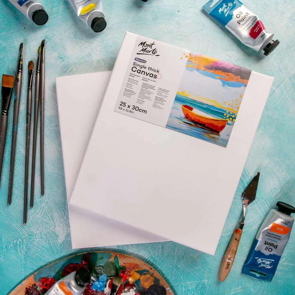 Mont Marte Signature Canvas S.T. 25x30cm Pack 2 blank stretched canvas for painting
