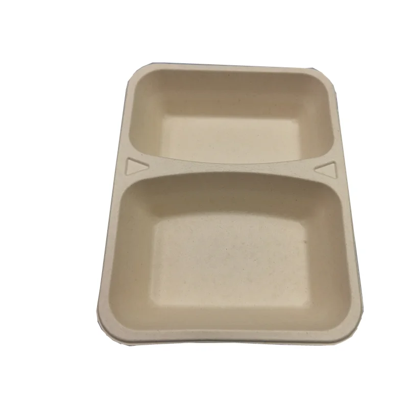 Biodegradable Compostable Sugarcane Bagasse Take Out Tray 1/2/3 Compartment Sealable Disposable Ready Meal Tray