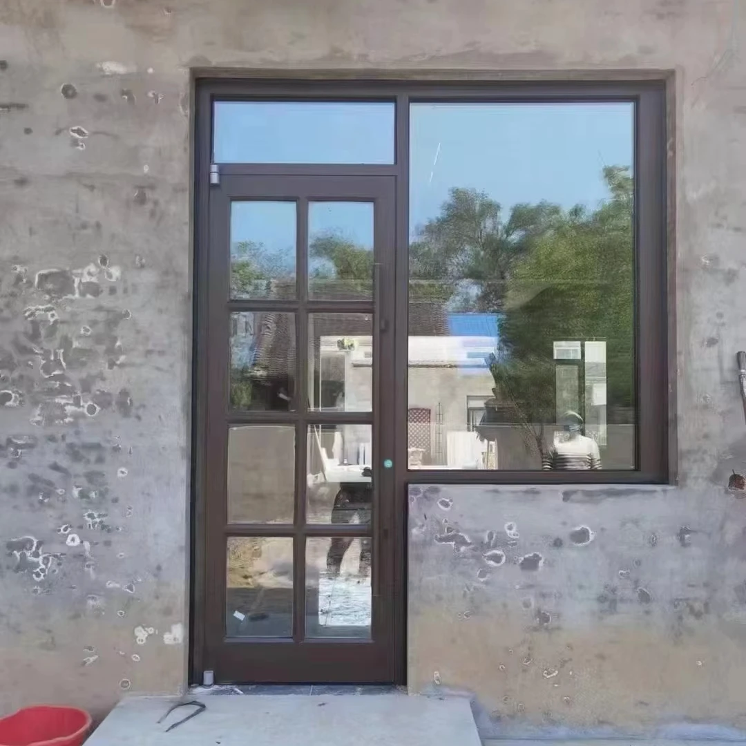 TOMA Commercial Double Gates KFC Door Design Swing Tempered Glass Aluminium Steel Plastic Supermarket Exterior Home Application