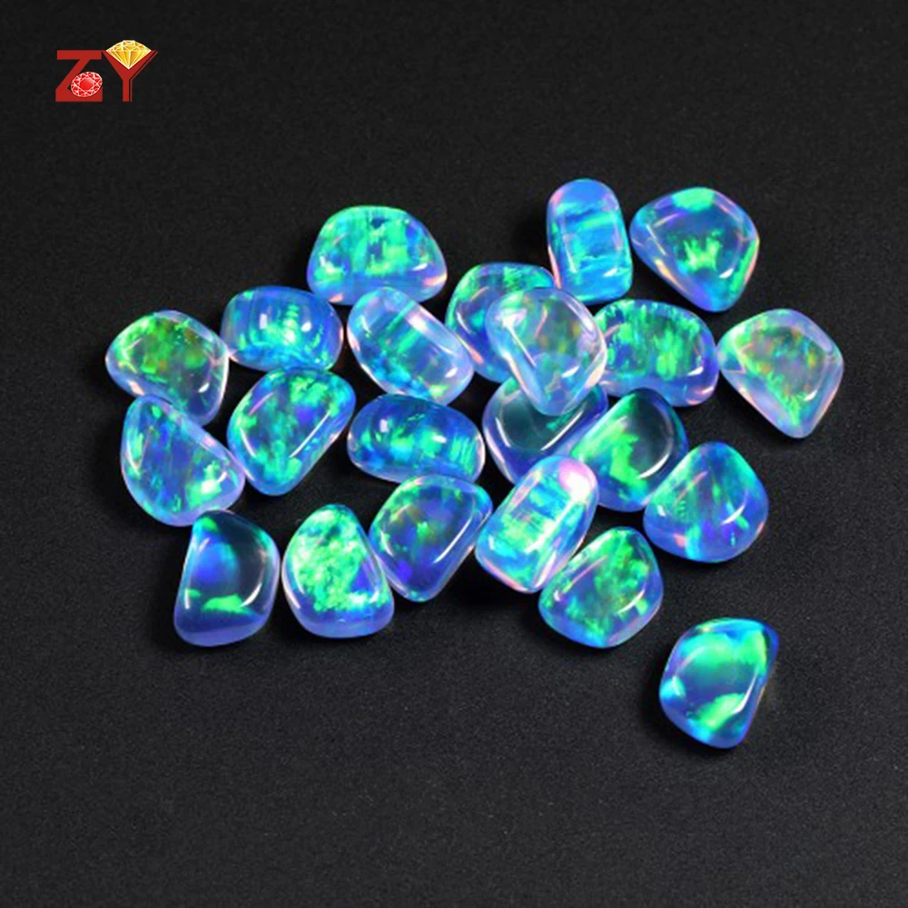 2023 Water Blue Green Stone Heat Process Irregular Synthetic Opal Resin Free 900 C Resistant Stone for Heat Blowing Decor
