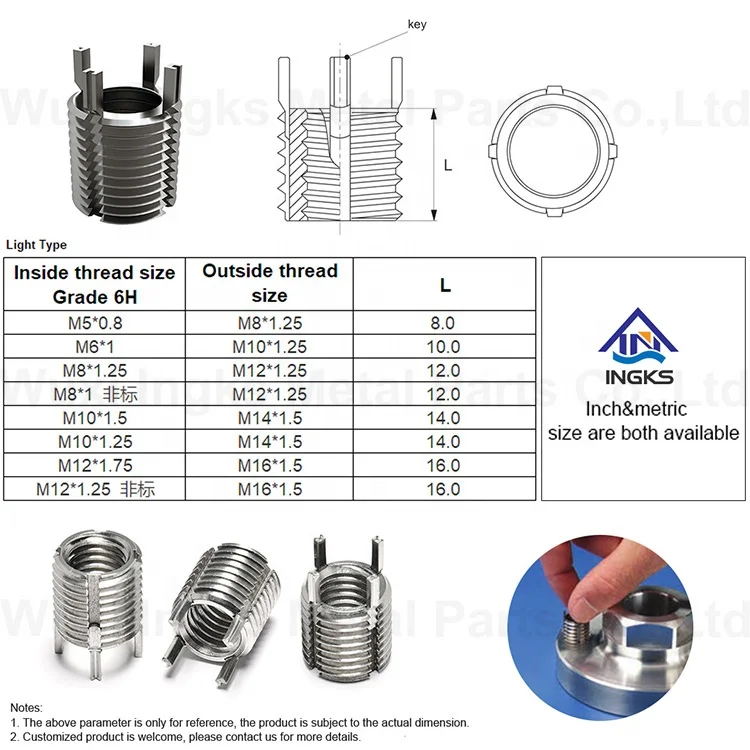 5/16 7/16 3/8 Inch Size Metric Stainless Steel SUS303  Keylocking Thread  Repair Ket Set  Wire Thread Insert