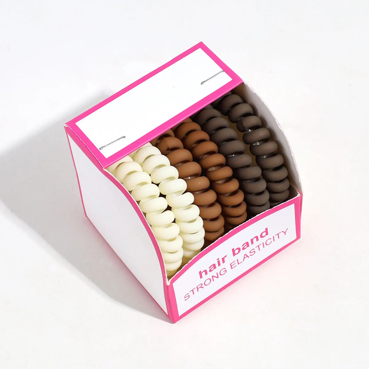 Frosted Plastic Rubber Coil Telephone Cord Wire Hair Ties Scrunchies Twist Hair Rings Bands Ponytail Holders