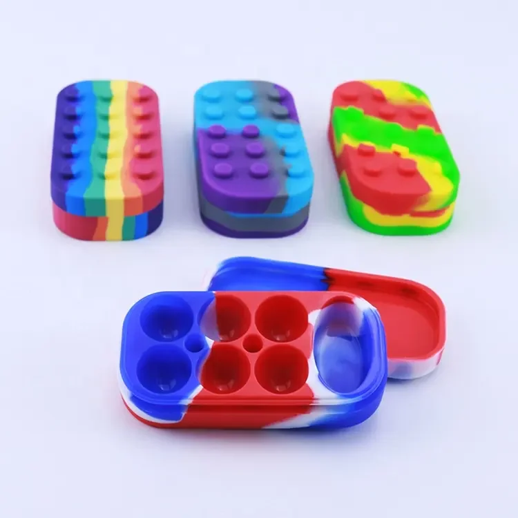 Custom logo 6+1 Silicone Container Tobacco Storage Jars Dry Herb Smoke Shop Products Smoking Accessories