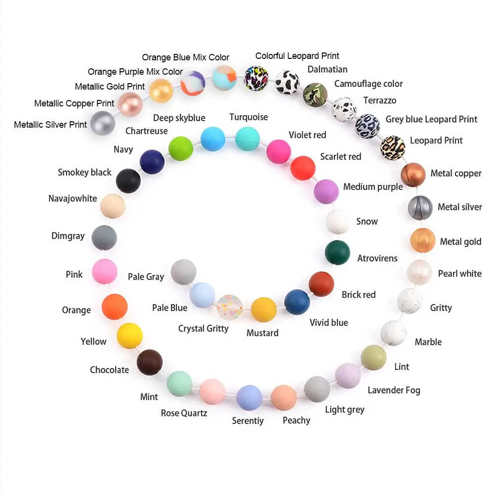Wholesale Loose Baby Teether Round Silicone Teething Bead Other shape Mixed Beads for Jewelry