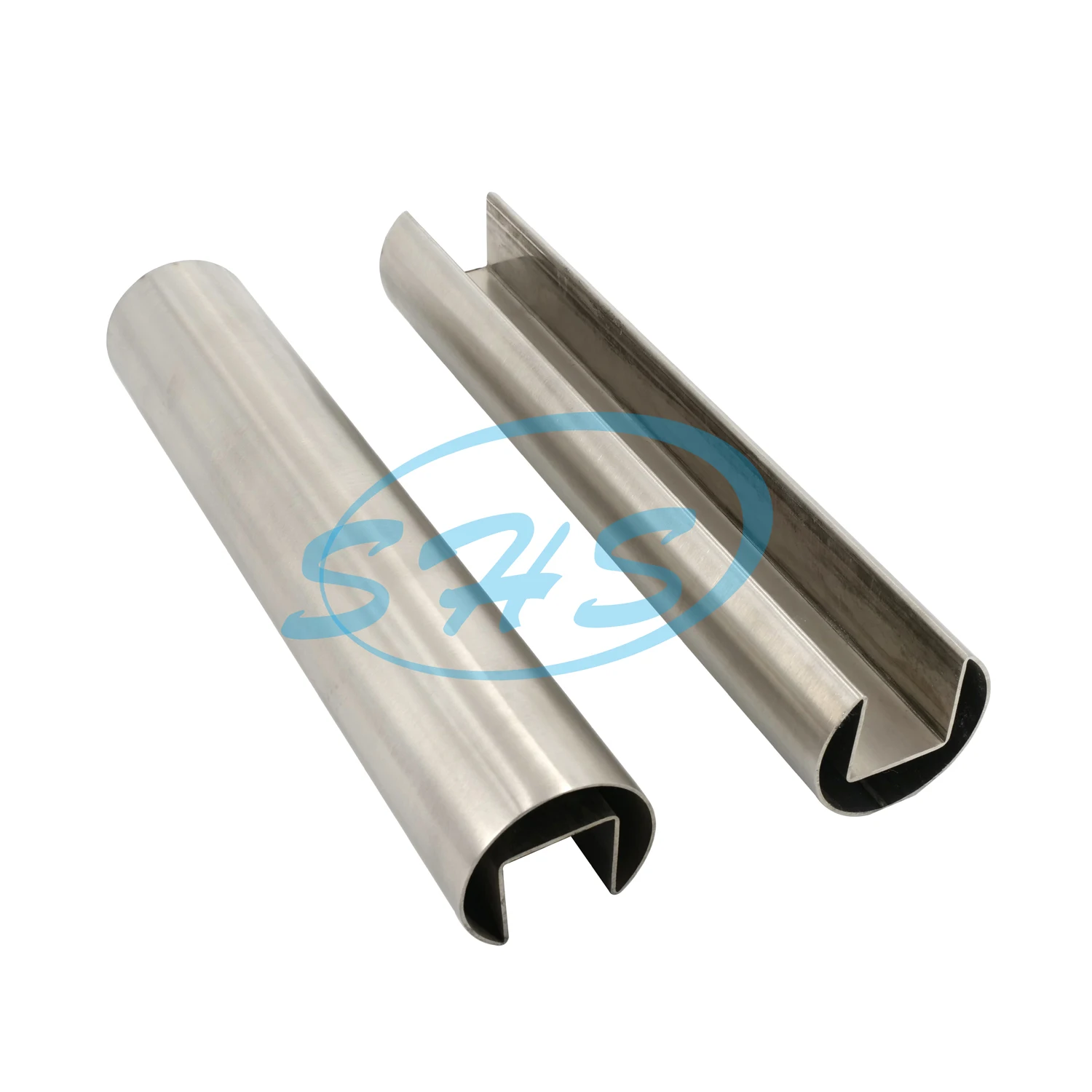 ASTM A554 201 304 stainless steel tube slotted tube handrail pipe glass groove tube with Satin polishing for balustrade