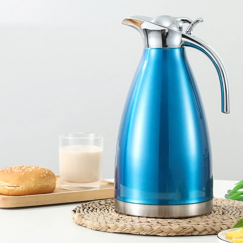 Stainless Steel Coffee Pot 1.5L & 2L Large Capacity Double Wall Insulation Vacuum Thermos Ready Stock Vacuum Bottle