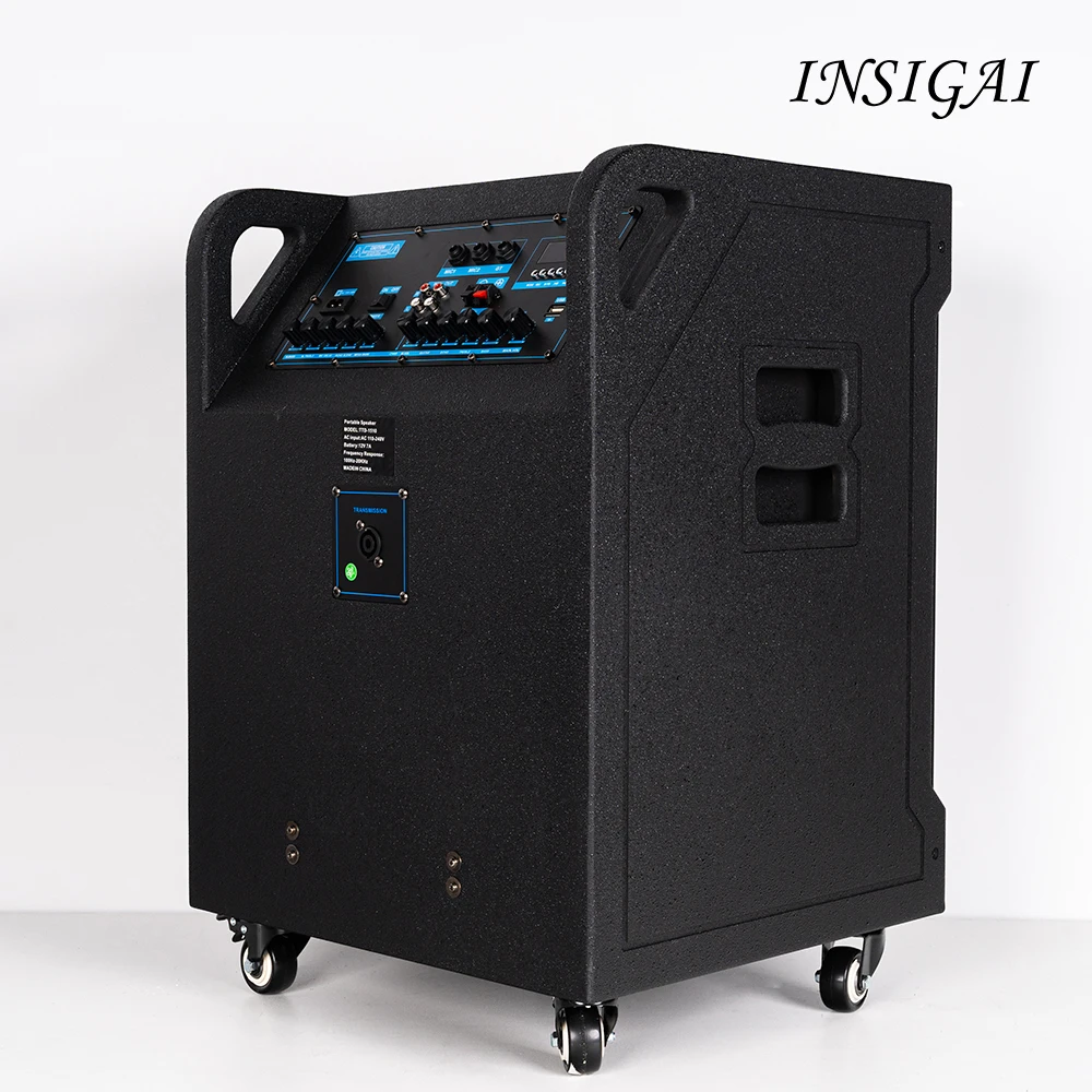 TTD1510 Professional Battery Portable Column Speaker Active pa System 15 Inch Outdoor Speaker with Wireless Microphone
