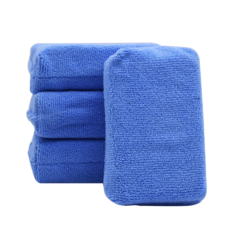 Wax Sponge Foam Pad Block Terry Microfiber Wax Applicator Sponge for Auto Detailing Polishing Buffing Cleaning