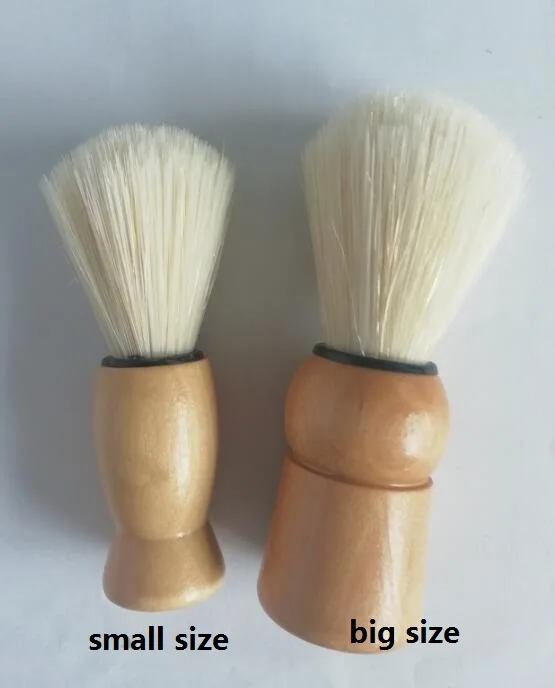 Wholesale cheap small wooden handle bristle hair disposable shaving brush with package