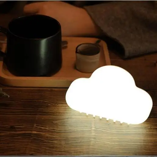 Voice Control Night Light Bedroom Desktop Mini Decorative Table Lamp Creative Charging Cute Cloud Night Light