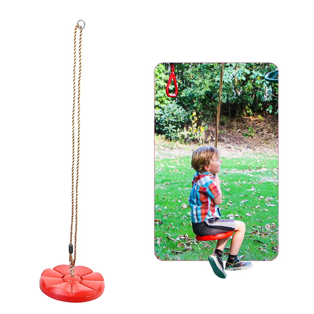 Plastic Disc Swing for Kids Round Hanging Swing with Flower shape
