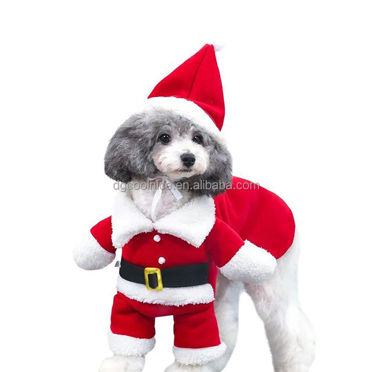 Pet Dog Christmas Clothes Santa Claus Dog Costume Winter Puppy Pet Cat Coat Jacket Suit with Cap Warm Clothing For Dogs Cats