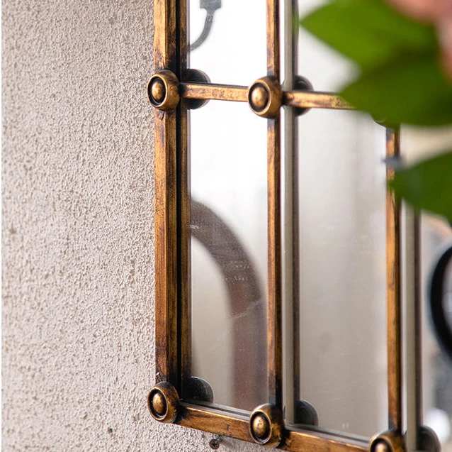 Essent Iron Metal Frame Mirror Decorative Plain Retro Wall Mounted Large French Vintage Full Length Wall Mirror