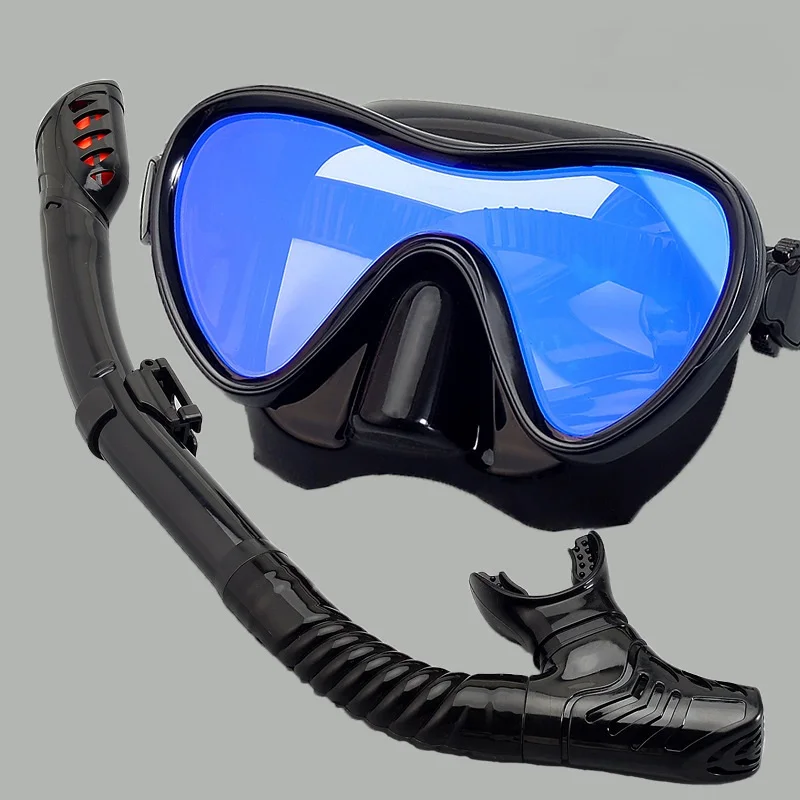 Colorful Glass Diving Equipment Snorkel Set Diving Snorkeling Mask Set