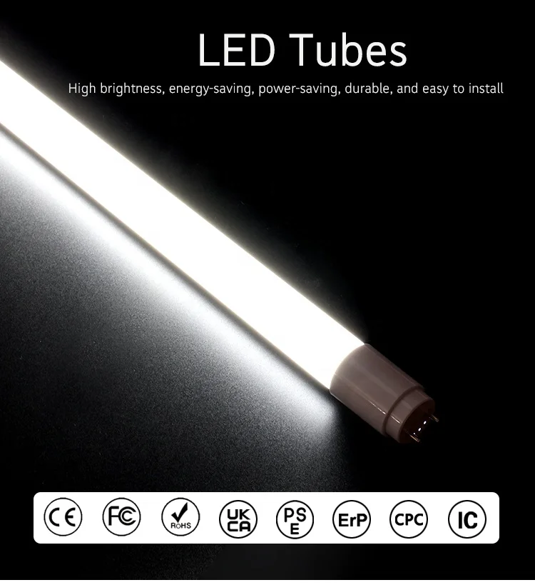 Warehouse Ce Rohs Erp 60Cm 120Cm 150Cm T8 Led Tubes 165 Lm/W Flicker Free Led Tube Light