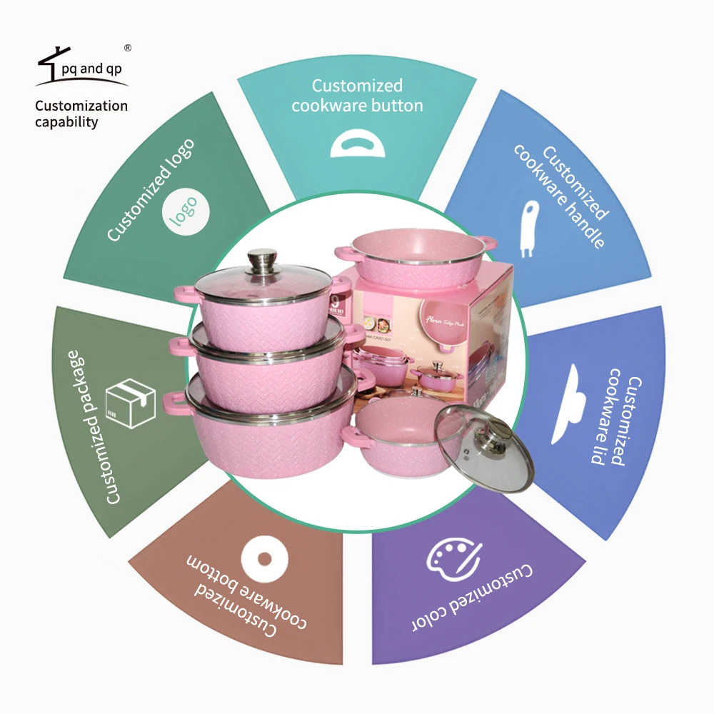Manufacturers customized Non-Stick Cookware Setcustom Logo Nonstick Pot And Pan Set