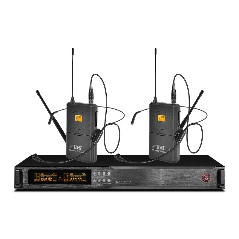 
ATSH AT6200 Professional Vocal Artist UHF Karaoke 2 Channel Wireless Microphone System 