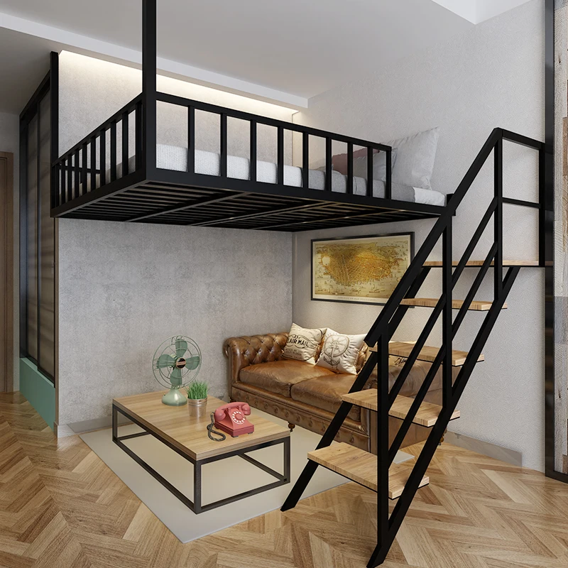 Small apartment wrought iron hammock bed overhead bed double bed dormitory hammock