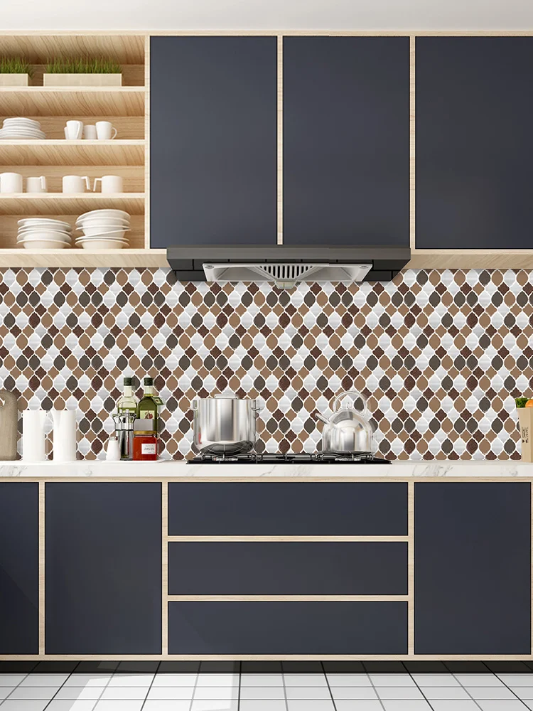 Smart 3D Arabesque Self Adhesive Wall Tiles Stick on Backsplash Peel And Stick Plastic Wallpaper