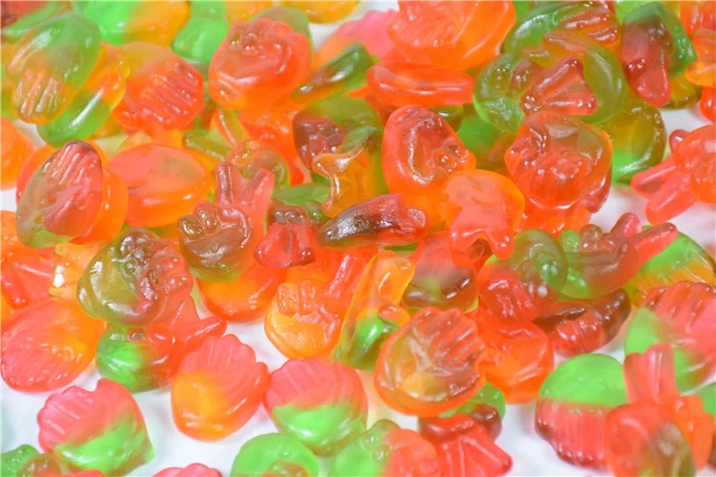 New Finger Posture Shaped Sour Sweet Fruit Bulk Gummies Juice Mix Gummy Candy Healthy Snacks Vitamin C Fruit Flavor Gummy Candy
