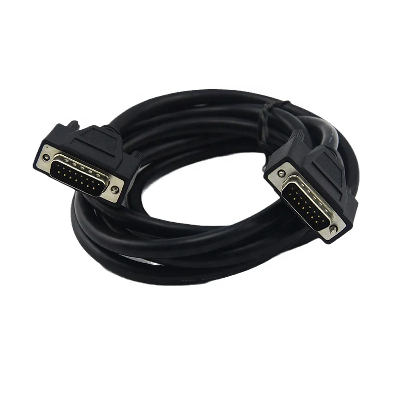 Custom DB15 15 Pin Serial Port Cable Male to Male