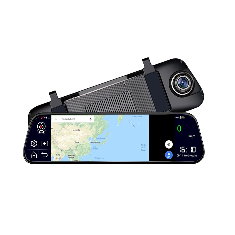 10 Inch IPS Touch Screen Android 8.1 Dual Dash Camera Car Streaming Rearview Mirror Cars DVR HD 1080P for Universal Car