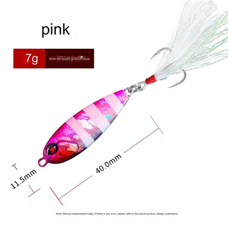 Luminous Metal Jigging Fishing Lure Quick Sinking Spoon Lure Freshwater Fish Crucian Carp 100g Saltwater River Tungsten Iron