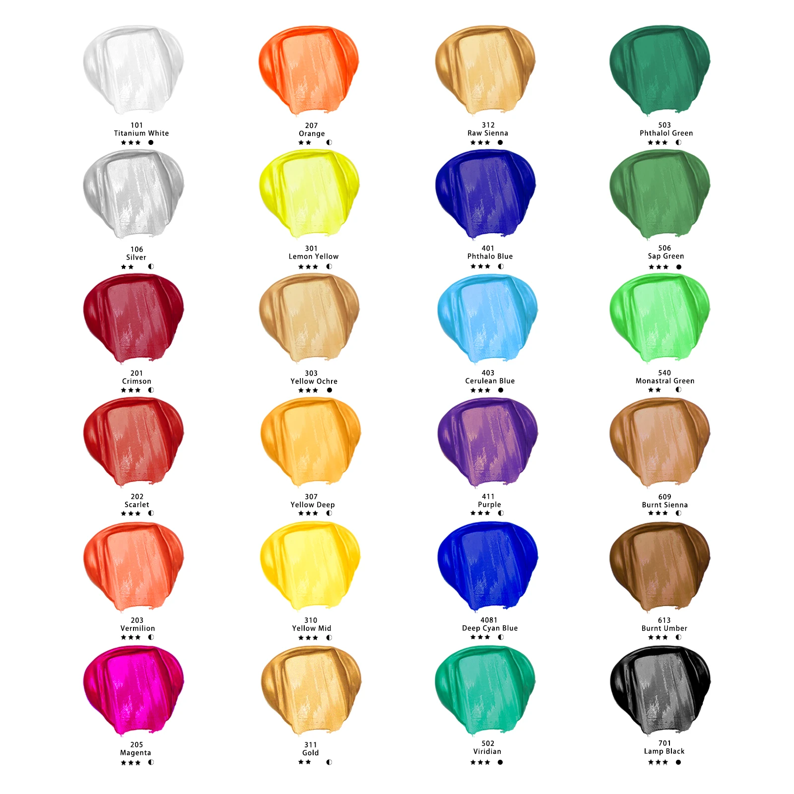 Artecho 24 colors acrylic paint set suitable for both beginners and experienced artists