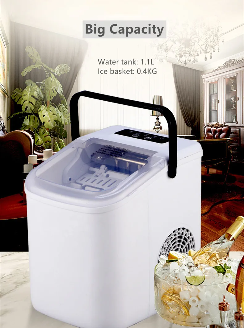 Potable Mini Ice Maker Self Cleaning Machine instant Ice Makers for home, School, office and party use