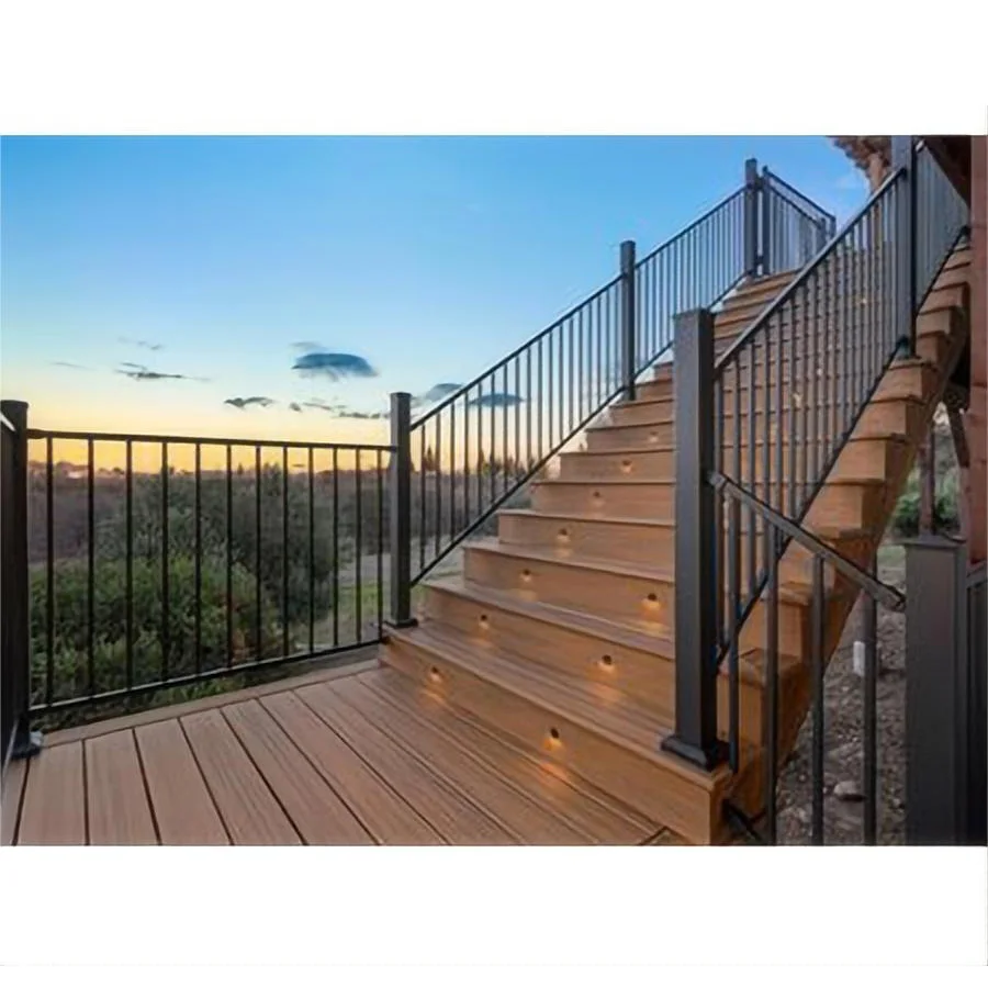 Outdoor Stair Railings Design Black Aluminium Deck Balustrades Aluminum Railing for Stairs
