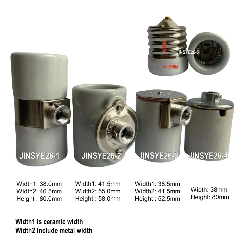 E26 Twin Lamp Holder Two Sided Porcelain Light Socket