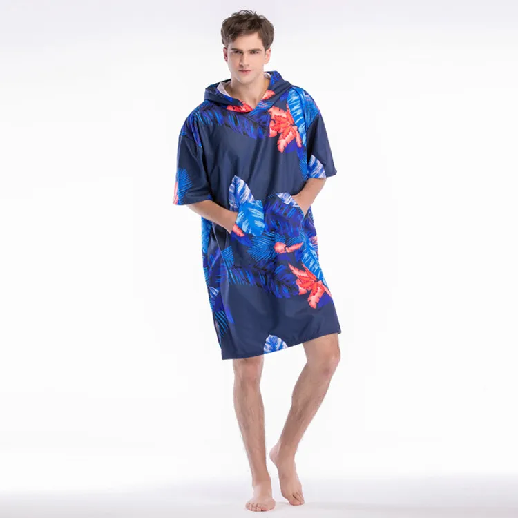 
Custom Printed Microfiber Suede Surf Poncho Towel or Microfiber Terry Cloth Beach Robe 