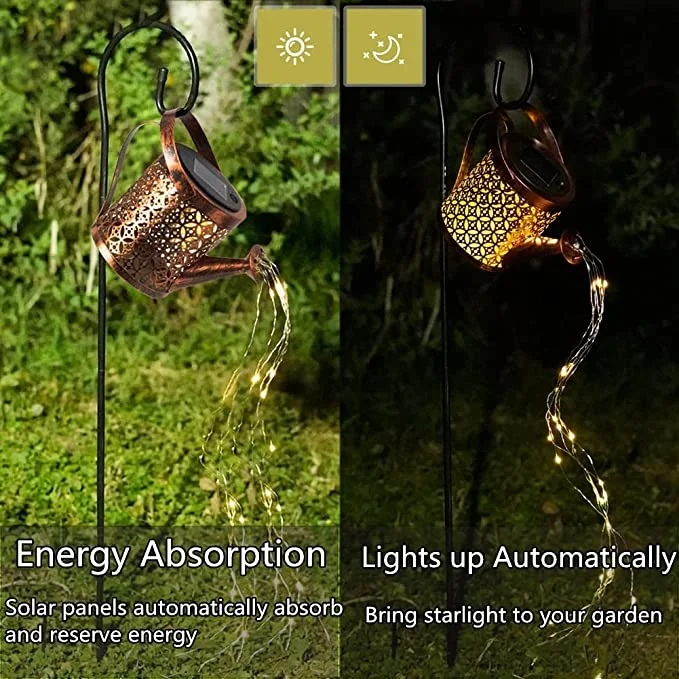 Led Solar Watering Can Outdoor Lights String Light Decoration Waterproof Fairy Copper Wire Firefly led String holiday  Light