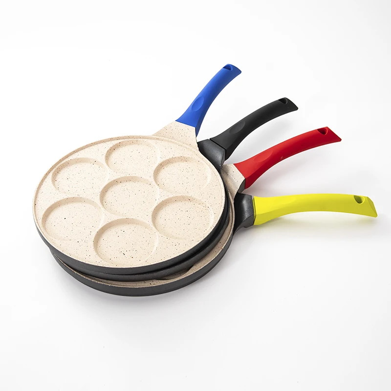 Дешевая популярная алюминиевая антипригарная сковорода для жарки яиц с 7 отверстиями