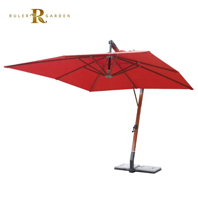 Customized Logo Sun Shade Parasol LED Cantilever Umbrella Garden Outdoor Patio Umbrella