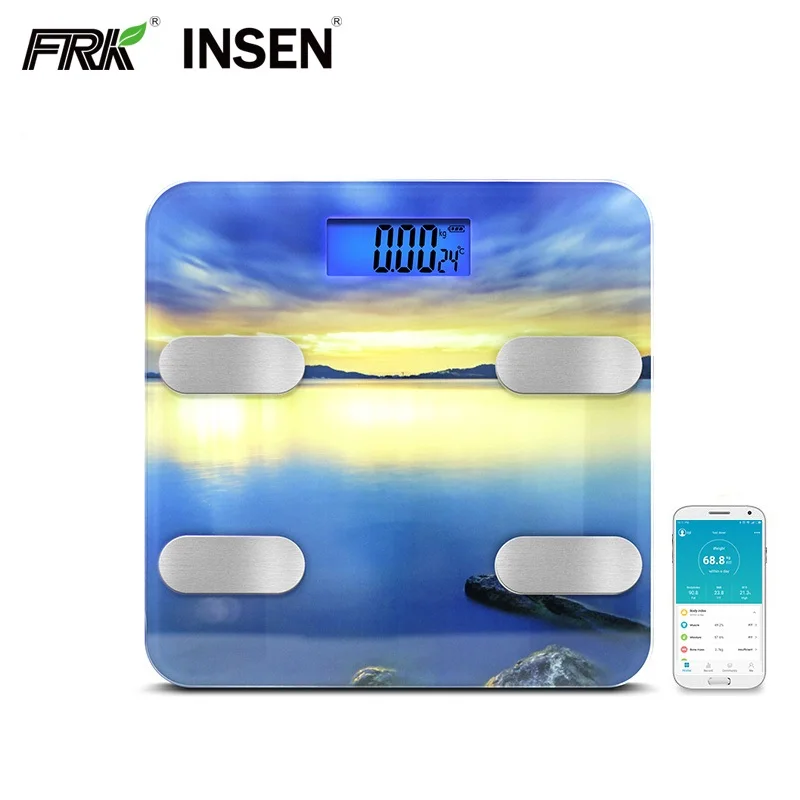 Smart Wireless BMI Weight Bathroom 180Kg 396Lb Digital Electronic Weighing Blue tooth Body Fat Scale