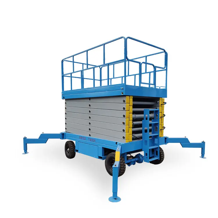 
Rise 12 meters load 500KG Mobile scissor lift platform electric hydraulic aerial work vehicle-mounted fully self-propel 
