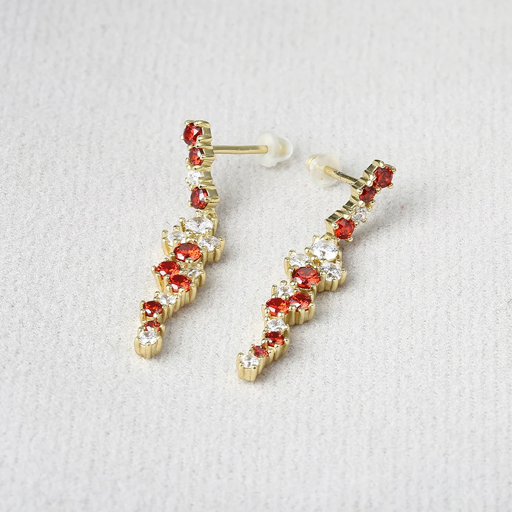 Grace Jewelry Pomegranate Red Zircon Famous Brands Designer Earrings Necklace Jewelry Set for Women