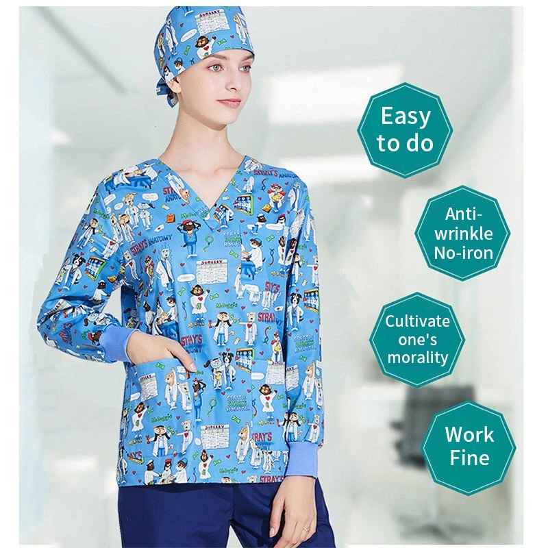 Custom Printing Scrub Suits Doctors Nurses Medical Uniform Beauty Salons Scrub Suits Dental Hospitals Overalls Medical Uniform