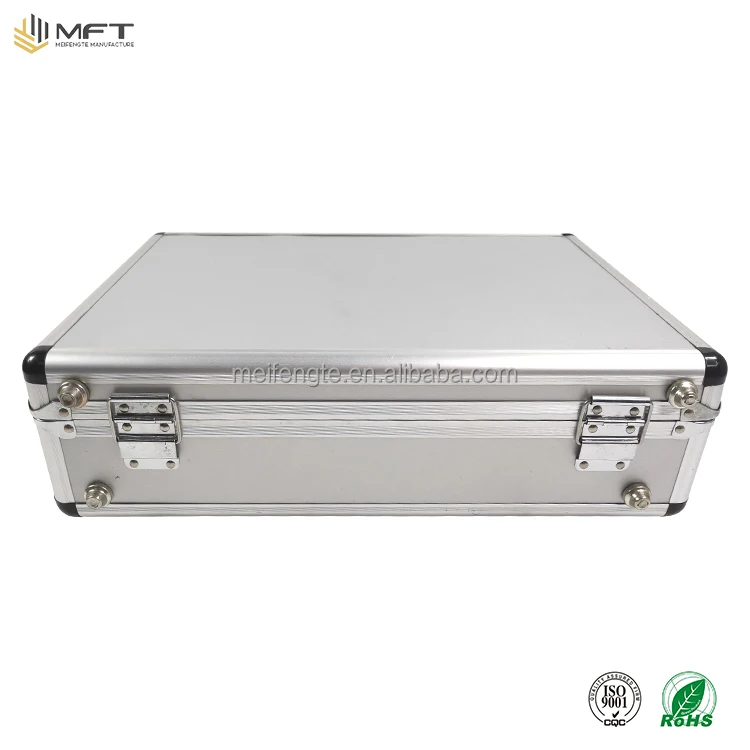 Carry on Hard Aluminum Case Gray color Box Suitcase with custom foam for Medical devices or other devices